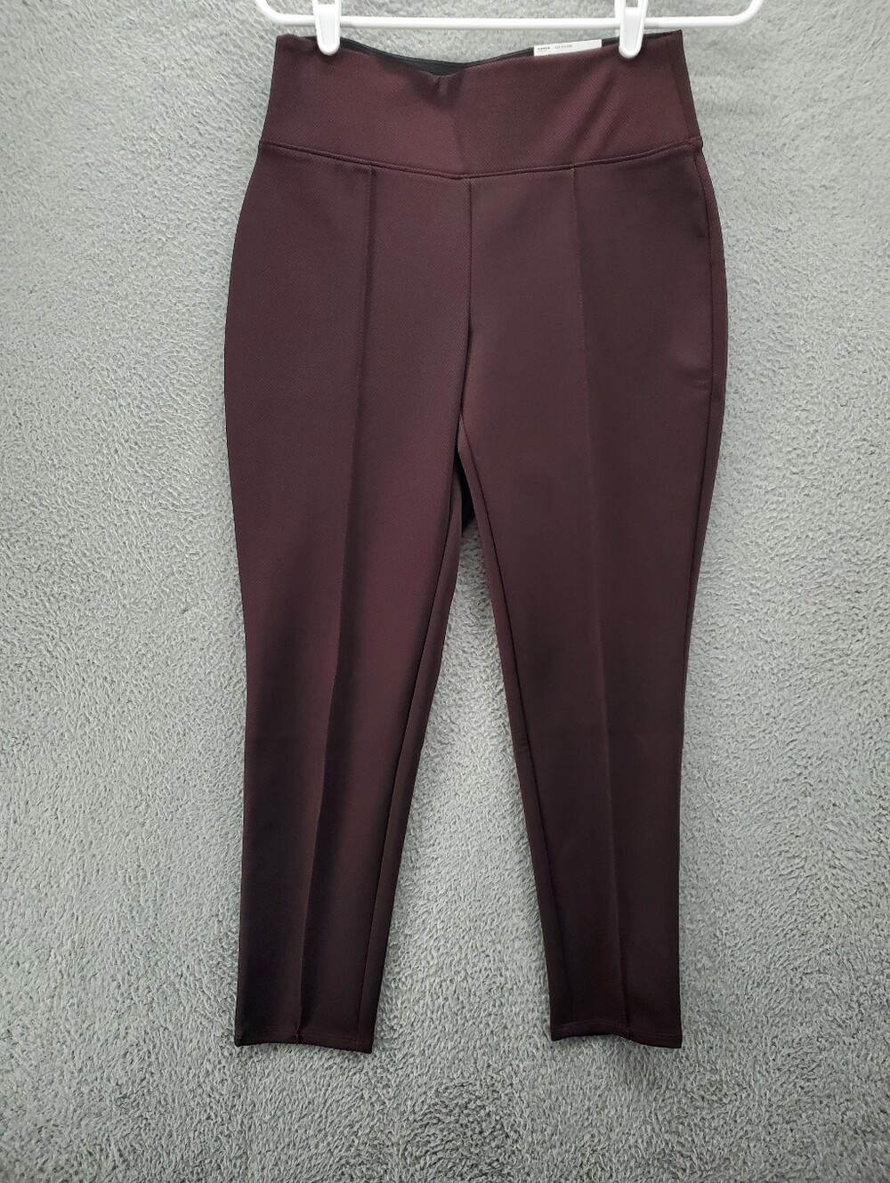 Nine West Stretch Knit Leggings Womens Medium Short Plum Black NWT
